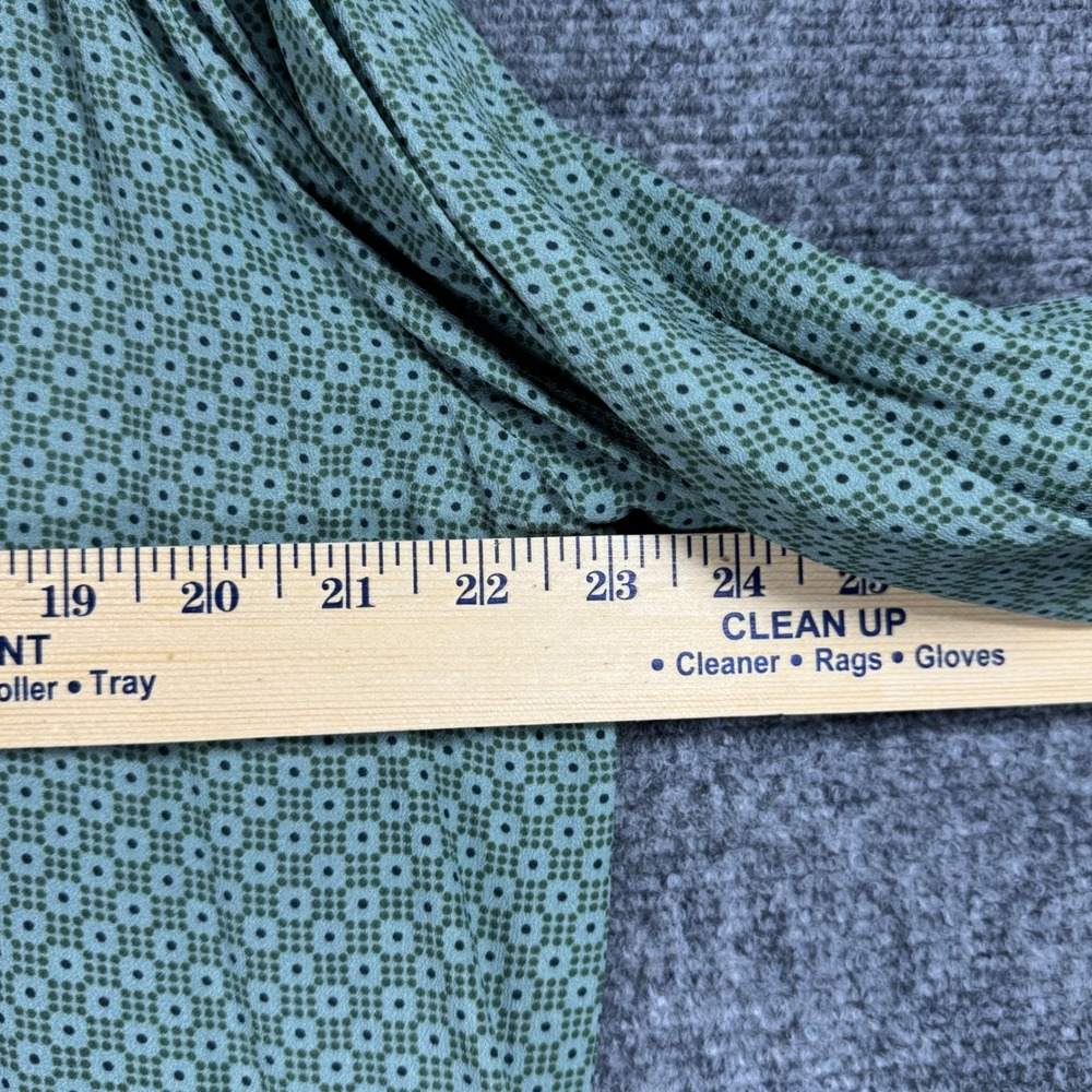 Niu Womens Italy Green Geometric Print Viscose Button Down Blouse XL Long Sleeve - Picture 7 of 8